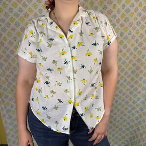 Vintage 80s Midsize Cape Cod Match Mates floral button down size Large